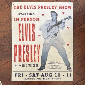 Elvis Presley Show Metal Sign